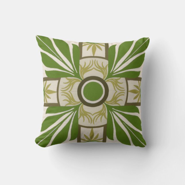 Non-Embellished Palm Motif I Throw Pillow (Front)
