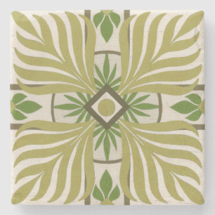 Non-Embellished Palm Motif II Stone Coaster