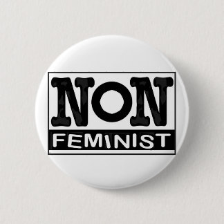 Non-feminist logo badge 2 inch round button