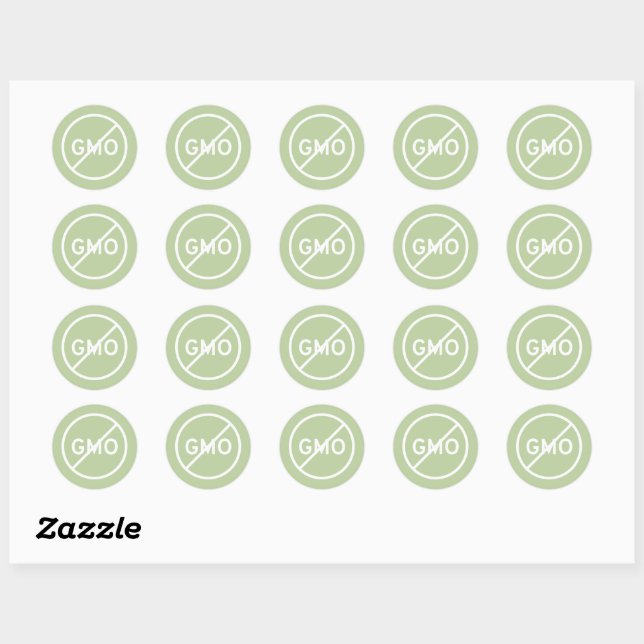 Non-GMO environmentally friendly natural logo Classic Round Sticker (Sheet)