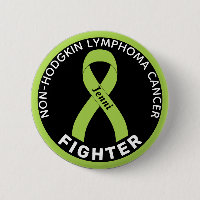 Non-Hodgkin Lymphoma Fighter Ribbon Black Button