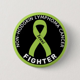 Non-Hodgkin Lymphoma Fighter Ribbon Black Button