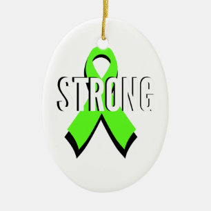 non-Hodgkin lymphoma lime green support STRONG Ceramic Ornament