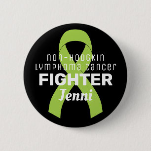 Non-Hodgkin Lymphoma Ribbon Black Button