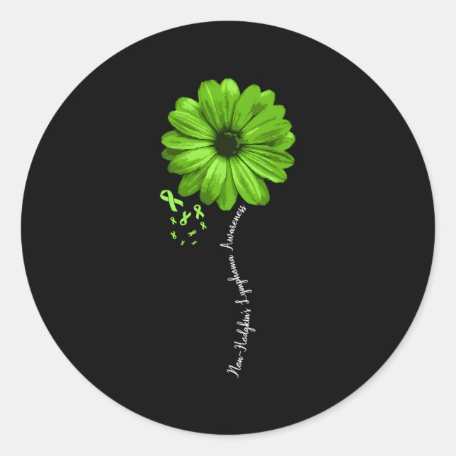 Non-Hodgkinâ€™S Lymphoma Awareness Warrior Pretty  Classic Round Sticker (Front)