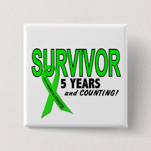Non-Hodgkins Lymphoma 5 Year Survivor 2 Inch Square Button