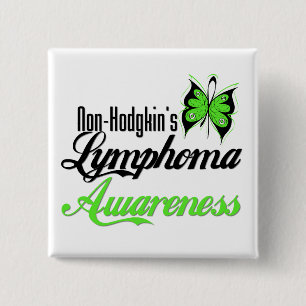 Non Hodgkins Lymphoma Awareness Butterfly 2 Inch Square Button