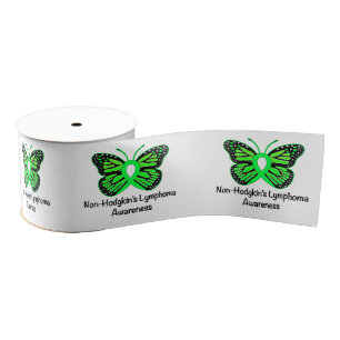 Non-Hodgkin's Lymphoma Awareness Butterfly 3" Grosgrain Ribbon
