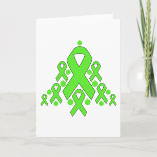 Non-Hodgkin's Lymphoma Christmas Ribbon Tree Holiday Card