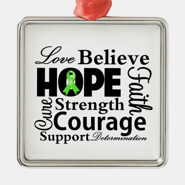 Non-Hodgkins Lymphoma Collage of Hope Metal Ornament (Front)