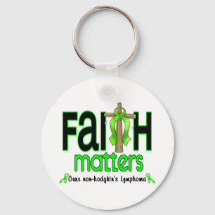 Non-Hodgkins Lymphoma Faith Matters Cross 1 Keychain