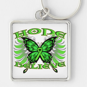 Non-Hodgkins Lymphoma Hope Believe Butterfly Keychain