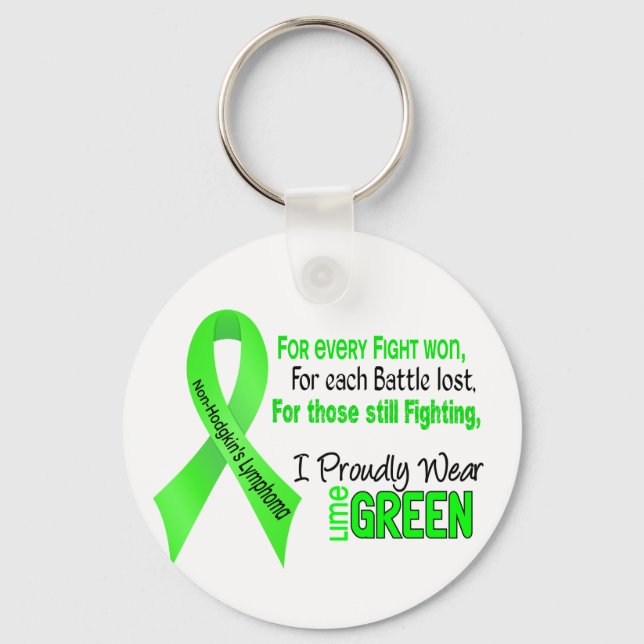 Non-hodgkins Lymphoma I Proudly Wear Lime Green Keychain (Front)
