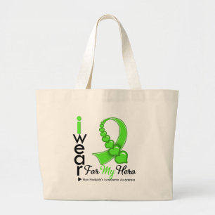 Non Hodgkin's Lymphoma I Wear Lime Green HERO Large Tote Bag