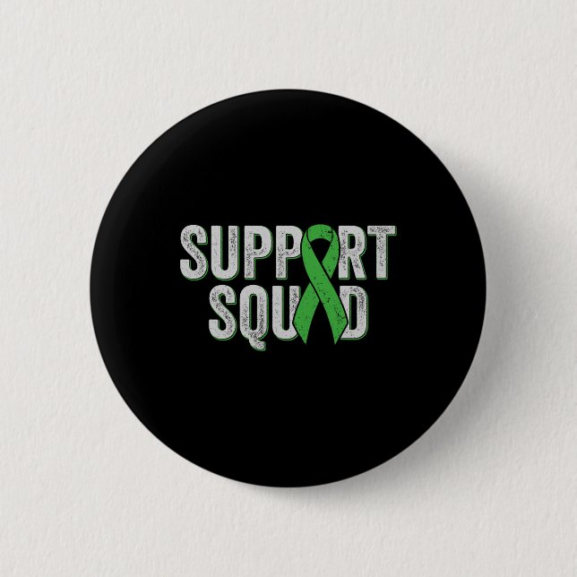 Non-hodgkins Lymphoma Support Squad - Lime Green A 2 Inch Round Button (Front)