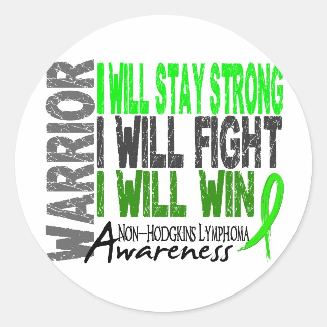 Non-Hodgkins Lymphoma Warrior Classic Round Sticker (Front)