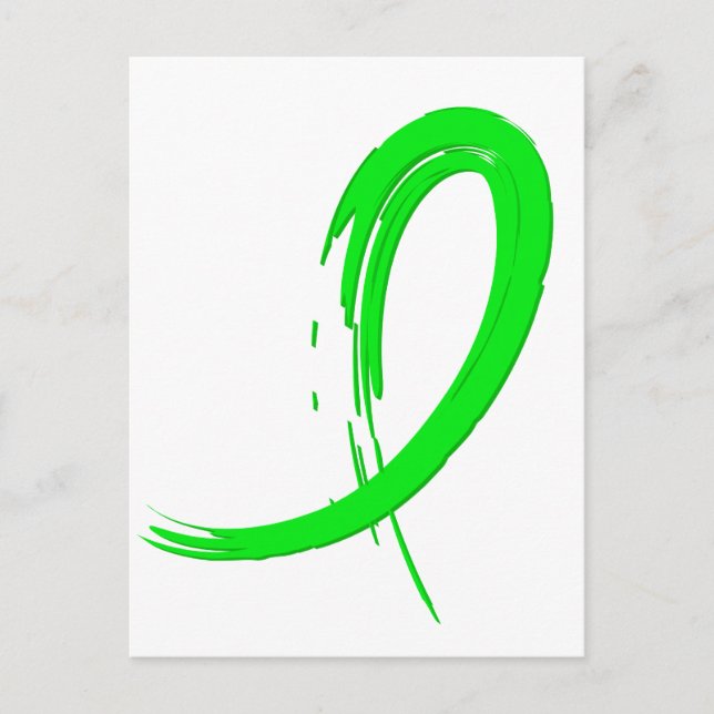 Non-Hodgkin's Lymphoma's Lime Green Ribbon A4 Postcard (Front)