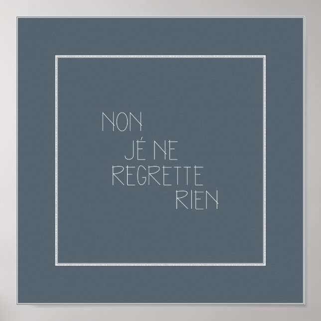 Non, Je Ne Regrette Rien-No, I Regret Nothing Poster (Front)