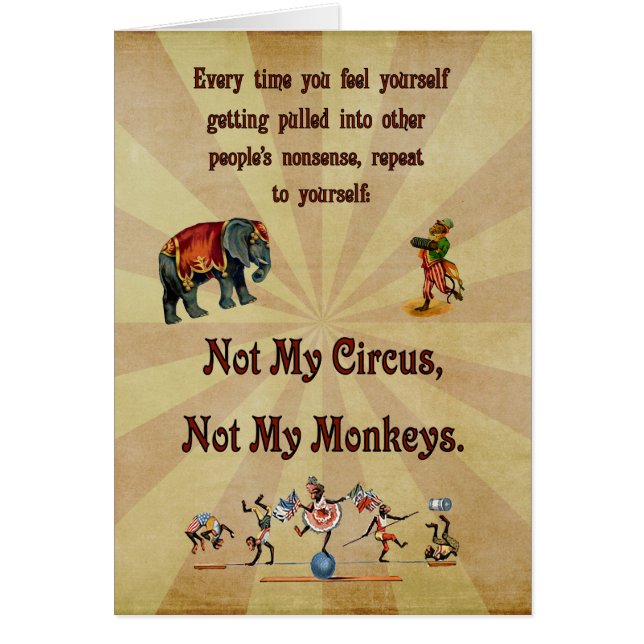 Non mes singes, non mon cirque (Devant)