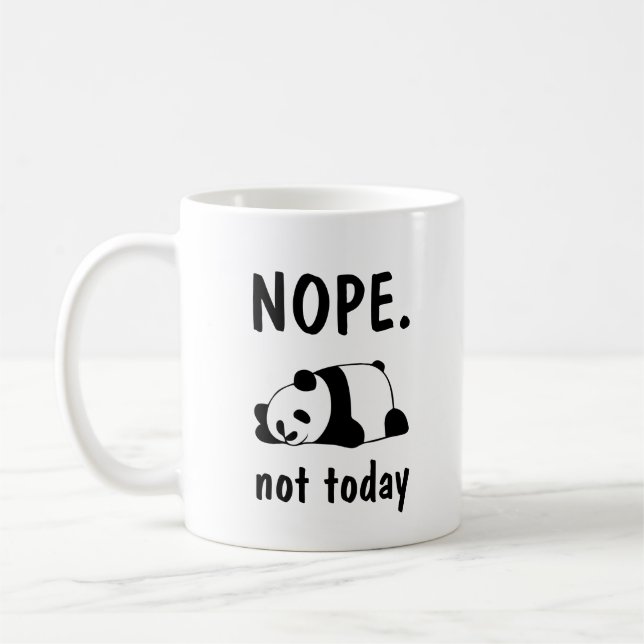 Non Pas Aujourd'Hui Lazy Panda Tee Café Mug (Gauche)