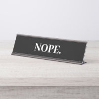 Non Pas De Bureau Drôle Nom Plaque