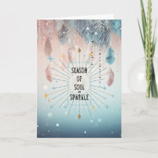 Non-Photo Boho Style Christmas Card Folded