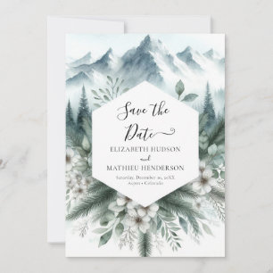  Non Photo Classic Mountain Wedding Save The Date