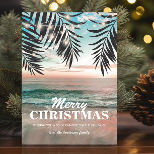 Non-Photo Coastal Beach Christmas Holiday Card
