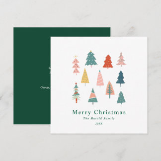 Non Photo Elegant Green Christmas Trees Card