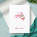 Non Photo Florida Beach Christmas Cards<br><div class="desc">This non-photo Florida beach Christmas card features a watercolor pink flamingo with wreath and bow in shades of tropical pinkmas colours on a crisp white background. The words "warmest wishes" are set in a modern brush script typography. The inside is blank for your custom greeting. Personalize the words to read...</div>