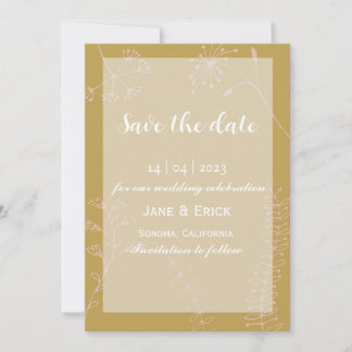 Non Photo Simple Savannah Green Wild Flower Save The Date
