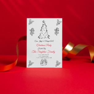 Non photo whimsical christmas invitation