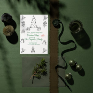 Non photo whimsical christmas invitation