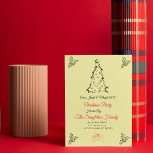 Non photo whimsical christmas invitation