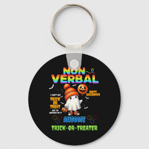 Non-verbal Ausome Trick-or-treater Halloween Autis Keychain