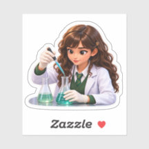 Nona Science Girl – Autocollant Scientifique Migno