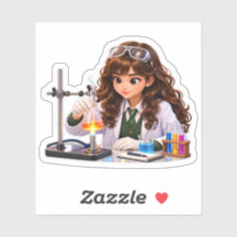 Nona Science Girl – Autocollant Scientifique Migno