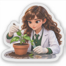 Nona Science Girl – Autocollant Scientifique Migno