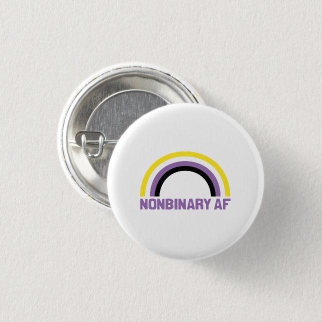 Nonbinary AF 1 Inch Round Button (Front & Back)