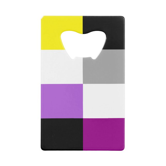 Nonbinary Asexual Dual Pride Flag Credit Card Bottle Opener (Front)