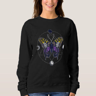 Nonbinary Butterfly Enby Pride Flag Lgbt Subtle Tr Sweatshirt