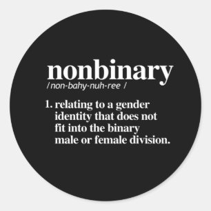 Nonbinary Definition Classic Round Sticker