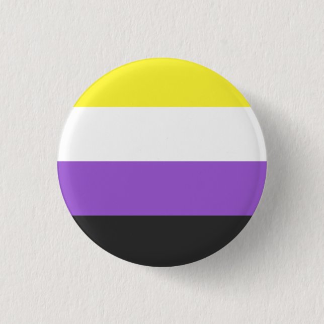 nonBinary flag 1 Inch Round Button (Front)