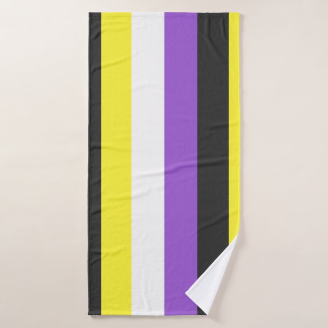 nonBinary flag Bath Towel (Bath Towel)