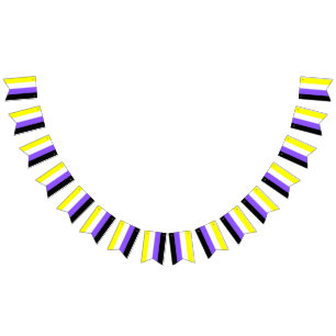 Nonbinary Flag Bunting Banner LGBT Party