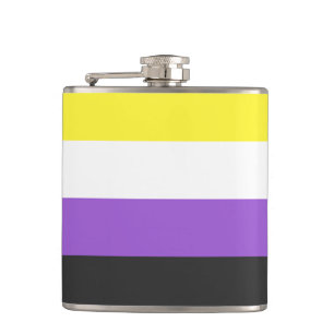 nonBinary flag Hip Flask
