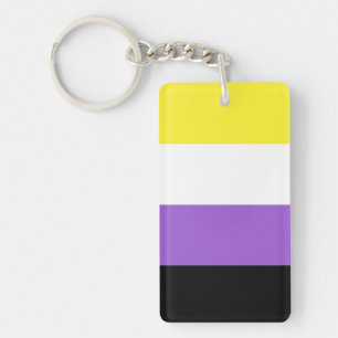 Nonbinary Flag Keychain