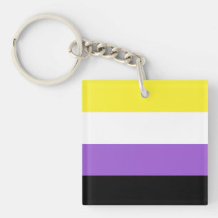 Nonbinary Flag Keychain