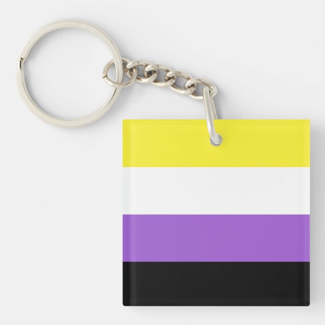 Nonbinary Flag Keychain (Front)