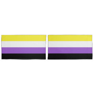 Nonbinary Flag King Pillow Case
